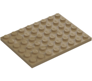 LEGO Mørk beige Plate 6 x 8 (3036)