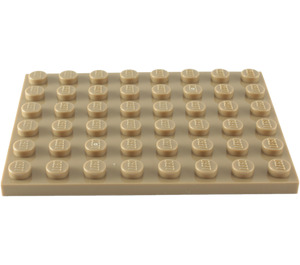 LEGO Donker Zandbruin Plaat 6 x 8 (3036)
