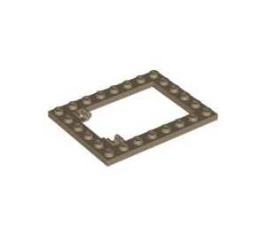 LEGO Dark Tan Plate 6 x 8 Trap Door Frame Flush Pin Holders (92107)