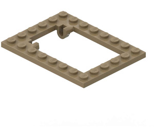 LEGO Dark Tan Plate 6 x 8 Trap Door Frame Recessed Pin Holders (30041)