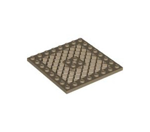 LEGO Dark Tan Plate 8 x 8 with Grille (Hole in Center) (4047 / 4151)