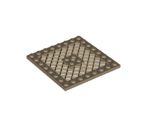 LEGO Dark Tan Plate 8 x 8 with Grille (No Hole in Center) (4151)