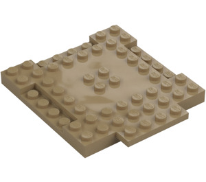 LEGO Tostado oscuro Placa 8 x 8 x 0.7 con Cutouts y Ledge (15624)