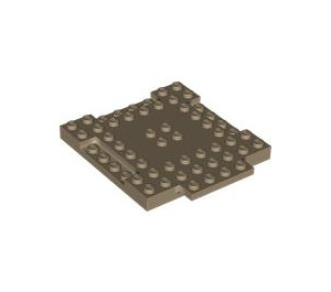 LEGO Dark Tan Plate 8 x 8 x 0.7 with Cutouts and Ledge (15624)
