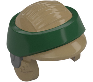 LEGO Tan Foncé Rebel Commando Casque avec Vert Foncé Band (20895 / 102802)