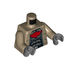 LEGO Tostado oscuro Rojo Capucha con Tostado oscuro Chaqueta Minifigura Torso (973 / 76382)