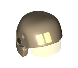 LEGO Dark Tan Resistance Trooper Helmet with Transparent Yellow Visor with Two Squares (24979 / 35541)
