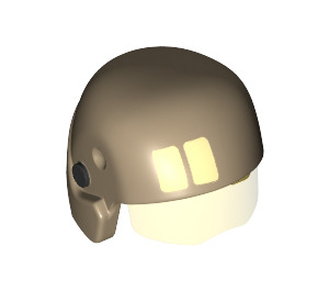 LEGO Dunkles Beige Resistance Trooper Helm mit Transparent Gelb Visier mit Zwei Quadrate (24979 / 35541)