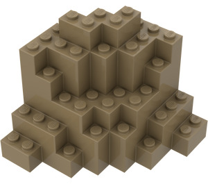 LEGO Tmavě žlutohnědá Kámen Panel (23996)