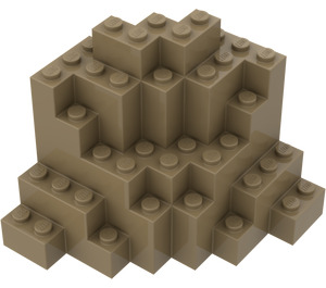 LEGO Dunkel Beige Felsen Panel (23996)