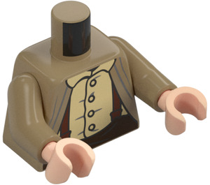 LEGO Tmavě žlutohnědá Samwise Gamgee s Sand Modrá Plášť Minifigurka Trup (973 / 76382)