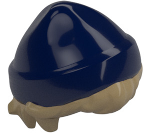 LEGO Beige scuro Capelli corti con Dark Blu Beanie Cappello