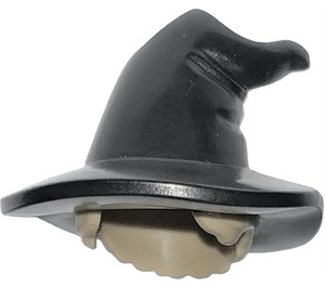 LEGO Mørkebrun Kort hår med Floppy Witch Hat med Sort Top (73213 / 100933)