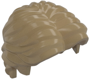 LEGO Dunkles Beige Kurz Wellig Haar mit Scheitel (26139)