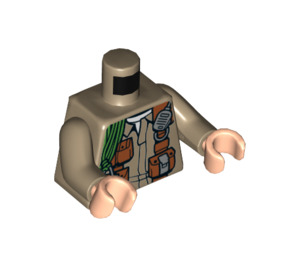 LEGO Donker Zandbruin Sinjin Prescott Minifig Torso (973 / 76382)