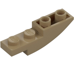 LEGO Mørk beige Skråning 1 x 4 Buet Omvendt (13547)