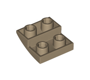 LEGO Donker Zandbruin Helling 2 x 2 x 0.7 Gebogen Omgekeerd (32803)