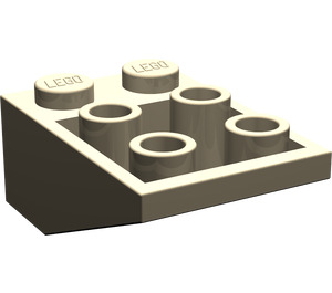 LEGO Donker Zandbruin Helling 2 x 3 (25°) Omgekeerd met verbindingen tussen noppen (2752 / 3747)