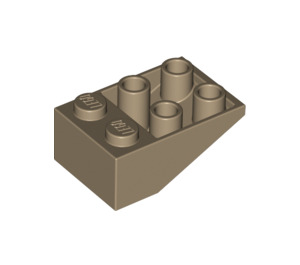 LEGO Donker Zandbruin Helling 2 x 3 (25°) Omgekeerd zonder verbindingen tussen noppen (3747)