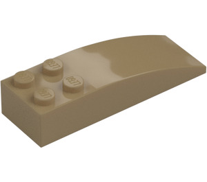 LEGO Mørk beige Skråning 2 x 6 Buet (44126)