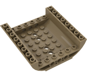 LEGO Dark Tan Slope 8 x 8 x 2 Curved Inverted Double (54091)