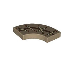 LEGO Dark Tan Tile 2 x 2 Curved Corner with Stiches (27925 / 106248)