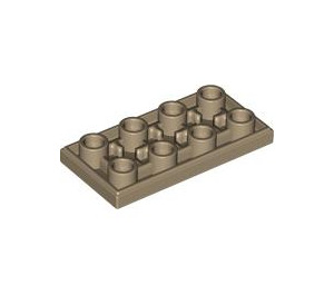 LEGO Dark Tan Tile 2 x 4 Inverted (3395)