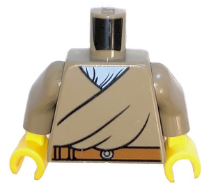 LEGO Dark Tan Torso with Robe with Bright Light Blue Wrap and Belt (973 / 76382)