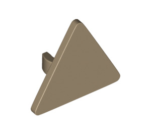 LEGO Dark Tan Triangular Sign with Open O Clip (65676)