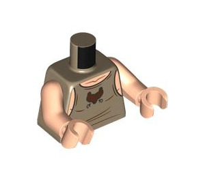 LEGO Mørk beige Viktor Krum - Hai Minifigur Overkropp (973 / 76382)