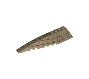 LEGO Dark Tan Wedge 12 x 3 x 1 Double Rounded Left with Bricks (42061 / 94025)