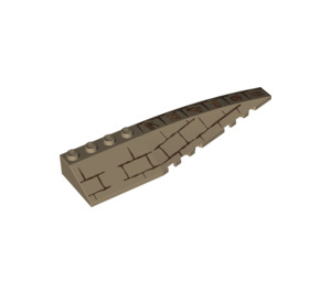 LEGO Dark Tan Wedge 12 x 3 x 1 Double Rounded Right with Bricks (42060 / 94023)