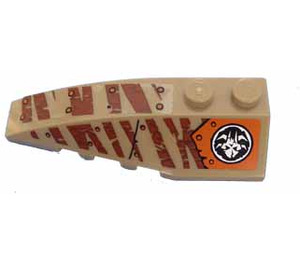 LEGO Dark Tan Wedge 2 x 6 Double Left with Alien Skull and Tiger Stripes Sticker (41748)