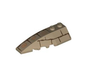 LEGO Dark Tan Wedge 2 x 6 Double Left with Bricks (41748 / 94029)