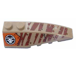 LEGO Dark Tan Wedge 2 x 6 Double Right with Alien Skull and Tiger Stripes Sticker (41747)