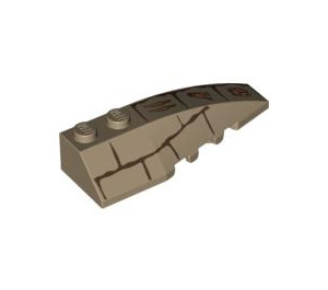 LEGO Dark Tan Wedge 2 x 6 Double Right with Hieroglyphs (41747 / 94027)