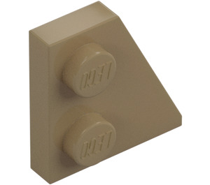 LEGO Tumma beige Kiila Levy 2 x 2 Siipi Oikein (24307)