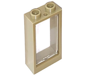 LEGO Beige scuro Window 1 x 2 x 3 without Sill (60593) with glass