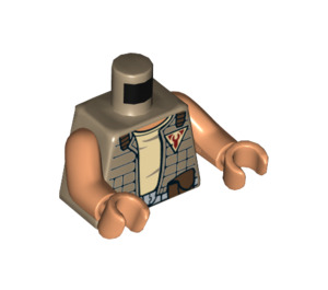 LEGO Mørk beige Zander med Mørk beige Jakke Minifigur Overkropp (973 / 76382)