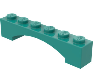 LEGO Dark Turquoise Arch 1 x 6 Raised Bow (92950)