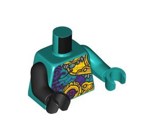 LEGO Donker Turquoise Azure Lion Minifig Torso (973 / 76382)