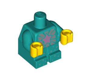 LEGO Dark Turquoise Baby Body with Yellow Hands with Pink Star (25128 / 65689)