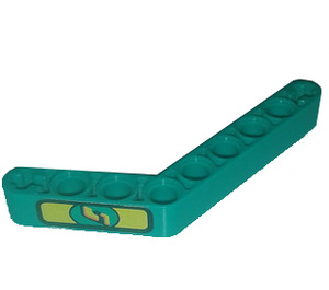 LEGO Dark Turquoise Beam Bent 53 Degrees, 4 and 6 Holes with '5' Sticker (6629)