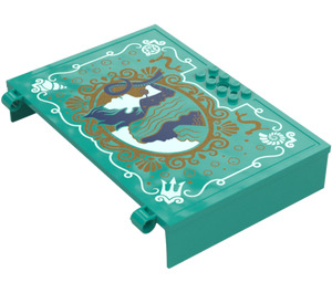 LEGO Dark Turquoise Book Half with Hinges with Ariel, Ursula, Gold and White Shells (65196 / 102122)