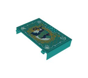 LEGO Dark Turquoise Book Half with Hinges with Ariel, Ursula, Gold and White Shells (65196 / 102122)