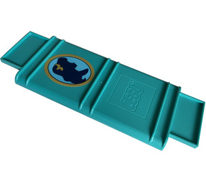 LEGO Dark Turquoise Book Hinge 16 x 16 Hinge with Ariel Silhouette Sticker (65200)