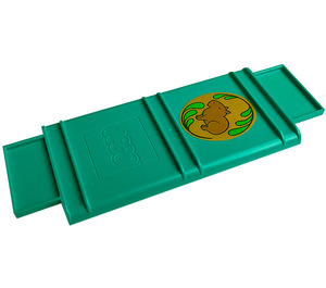 LEGO Donker Turquoise Book Scharnier 16 x 16 Scharnier met Bladeren, Capybara Sticker (65200)
