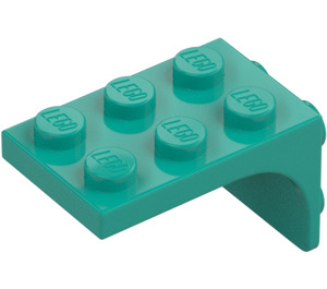 LEGO Mørk turkis Brakett 3 x 2 med Plate 2 x 2 Downwards (69906)