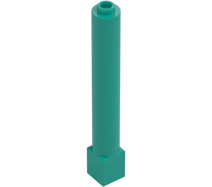 LEGO Donker turquoise Steen 1 x 1 x 6 Rond met Vierkant Basis (43888)