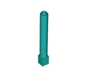 LEGO Turquoise foncé Brique 1 x 1 x 6 Rond avec Carré Base (43888)